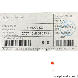 C70710M0060492U C707A Lock for Cards SIM AMPHENOLDE