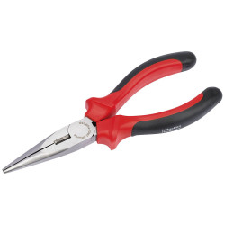 Draper Redline 67997 165mm Heavy Duty Long Nose Pliers with Soft Grip Handles