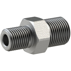Double threaded nipple, L 44 mm, 25 bar, malleable cast iron, hot-dip galvanized, for pipe systems, 113089