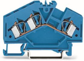 3-wire feed-through terminal, spring-clamp connection, 0.08-4.0 mm², 1 pole, 32 A, 8 kV, blue, 281-651