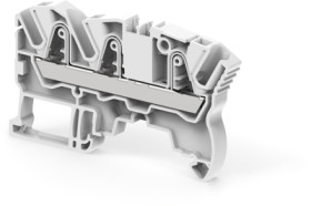 Feed through terminal, spring-clamp connection, 0.5-6.0 mm², 3 pole, 32 A, 8 kV, gray, 1SNK706011R0000