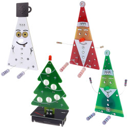 Pakiet ozdób świątecznych DIY: Mikołaj, Bałwanek, Elf + Choinka LED RGB, AVT XMASBOX3