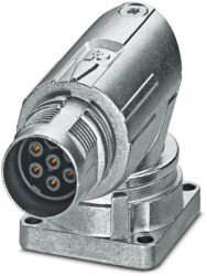 Surface mount socket, M17, 7 pole, crimp connection, standard/ONECLICK quick locking system, angled, 1628510