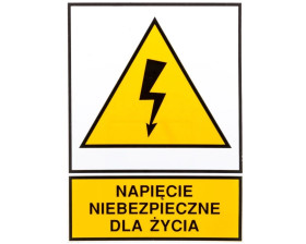 Tabliczka /NAPIĘCIE NIEBEZPIECZNE DLA ŻYCIA/ TZO 210X297P E04TZ-01010207300 /10szt./