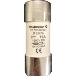 Weidmüller 2873890000 FUSE WSFL 22X58 70A 1K5V GPV Bezpiecznik Zawartość 10 szt.