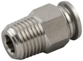 Adapter gwintowany prosty gwint – rura, 20 barów