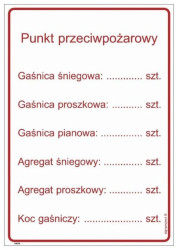 ZNAK - DB031 Punkt przeciwpożarowy 24,5 x 35 cm FN - Folia samoprzylepna