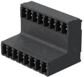 Pin header, 4 pole, pitch 3.81 mm, angled, black, 1033490000