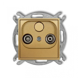 ICON Mechanizm gniazda abonenckiego RTV przelotowego 9dB złoty 29IG9P