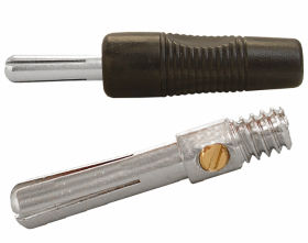 Wtyk banan skręcany czarny LX 1001czar