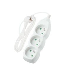 Przedłużacz elektryczny 1,5m/3gn. z.u. biały / PP01 dpm