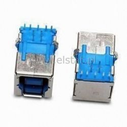 USB GN 1xB kwadratowe kątowe niebieskie 3.0