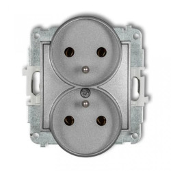 MINI Gniazdo podwójne z/u srebrny metalik 7MGPR-2z