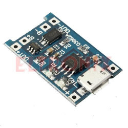 MODUŁ ŁADOWARKI ACCU 18650 MICRO USB Uwej=4.5-5.5V MAX 1A