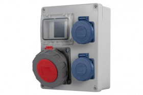 Rozdzielnica R-240 4M - gniazda 16A 5p, 2x230V IP65 /4 moduły/