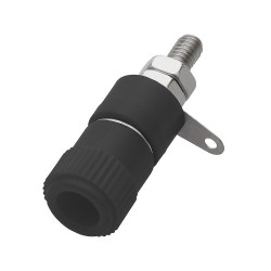 Gniazdo bananowe montażowe typ II czarne średnie / 1833