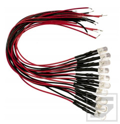 Dioda LED 5mm 12V żółta;clir z przewodem 20cm;22mA;500mcd;