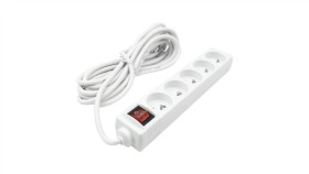 Przedłużacz 5 Gniaz. 5M Z/U Z Wyłącznikiem Biały