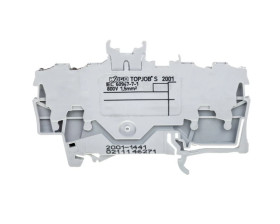 Złączka szynowa podwójna 4-przewodowa z miejscem na oznacznik szara 2001-1441 TOPJOBS