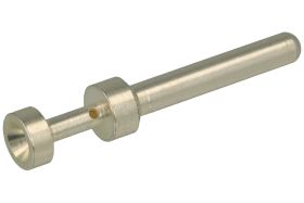 Terminal męski; Han E; 09330006127; 1 tor; metal; proste; na przewód; zaciskany; 16A; srebrny; srebrzone; 0,14÷0,37mm2; Harting;