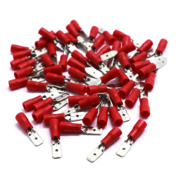 KONEKTOR IZOLOWANY MĘSKI 4,8 CZERWONY 100SZT.
