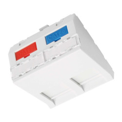 Kątowy moduł 45 x 45 mm typu French, 2x keystone (SXF-M-2-45-WH-U)