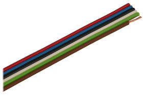 Przewód; wstążkowy; TLWY; 6x0,124mm2; 0,124mm2; wielokolorowy; PVC; -30...+70°C; 150V; zwój 50m; Technokabel; RoHS