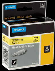 18056 DYMO IND heat-shrink tubing 12 mm black/yellow