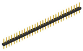 Pin header, 30 pole, pitch 2 mm, straight, black, SLY108130G