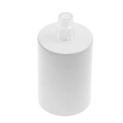 Metalowa osłona oprawki E27 biała do kabla w oplocie i lamp