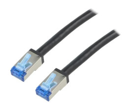 CQ7063S Patch cord S/FTP 6a linka Cu PE czarny 3m 26AWG