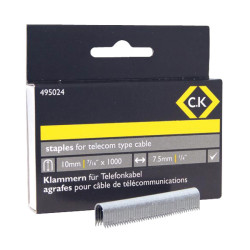 CK Tools 495024 Telecom cable staples 4.5mm wide x 10mm deep Box Of 1000