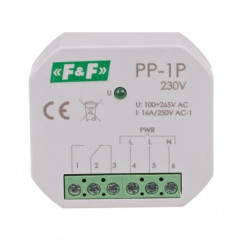 Przekaźnik elektromagnetyczny do puszki zielona lampka F&F PP-1P-230V