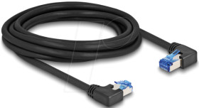 80466 RJ45 Network Cable Cat.6A S/FTP right / left angled 3 m black