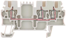 Through terminal block, spring balancer connection, 0.5-1.5 mm², 3 pole, 17.5 A, 6 kV, dark beige, 1775530000
