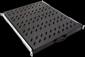 26990415 19" shelf, 1 U, extendable, black