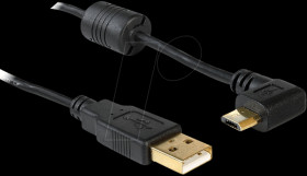 83147 USB-A plug > USB micro-B plug angled 90° left/right cable