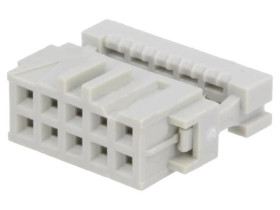 Wtyk IDC żeńskie 10-pin IDC na taśmę 1,27mm złocony szary 1-215911-0