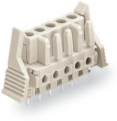 Female connector, 14 pole, pitch 5 mm, straight, light gray, 722-144/039-000