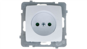 Karo Gniazdo Pojedyncze B/U Z Przesłonami Biały Gp-1Sp/M/00