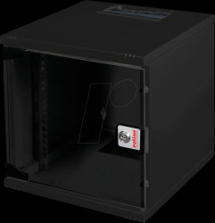 26210193 10-inch wall-mounted enclosure, 6 U, 300 mm depth, black