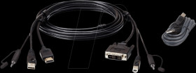 2L-7D02DHX2 KVM cable kit, USB HDMI to DVI-D Secure
