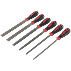 Toolcraft TO-7873782 Steel File Set 6pcs 370mm Non-Slip Rubber Grips
