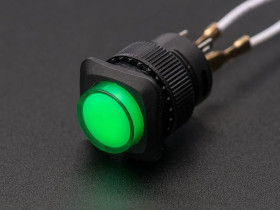 Adafruit 16mm Illuminated Pushbutton - Green Momentary