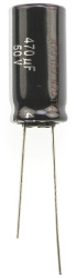 Kondensator 470μF 50V dc Radialny, Otwór przelotowy Panasonic roztaw: 5mm 10 (Dia.) x 20mm