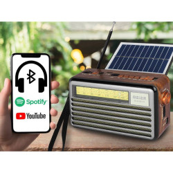 Radio FM LX521BTS LIWA Retro Z panelem solarnym, BT/USB/FM/AM/SW Filo