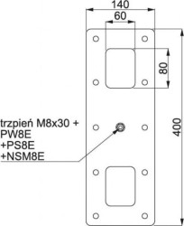Stalowa płyta mocująca na dach płaski SPM1 858023