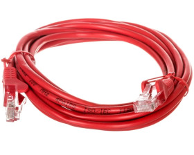 Kabel krosowy patchcord U/UTP kat.5e CCA czerwony 3m 68369