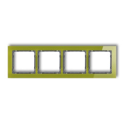 DECO Ramka poczwórna - efekt szkła (ramka zielona spód grafitowy) zielony 2-11-DRS-4