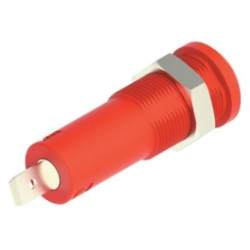 4mm Sheathed Banana Jack - 4.8mm Quick Connect (Red)